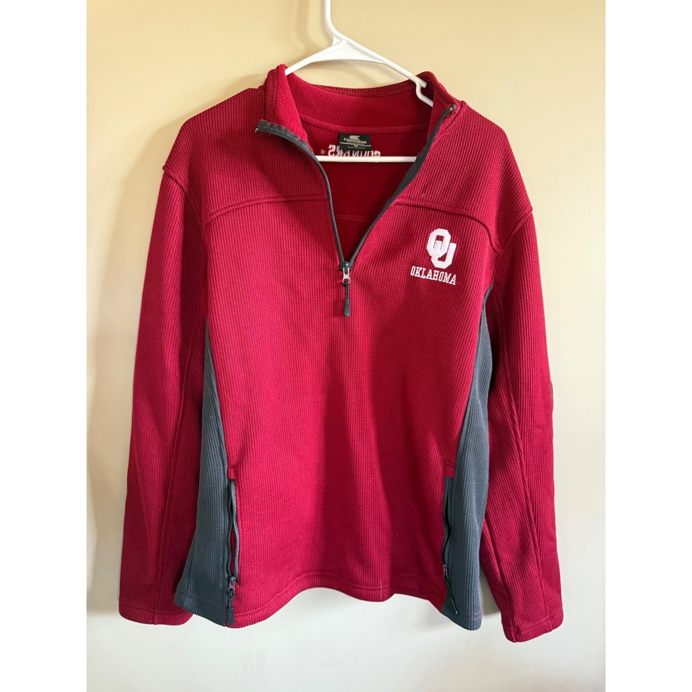Oklahoma Sooners Colosseum Pullover Jacket Mens Medium Maroon Gray